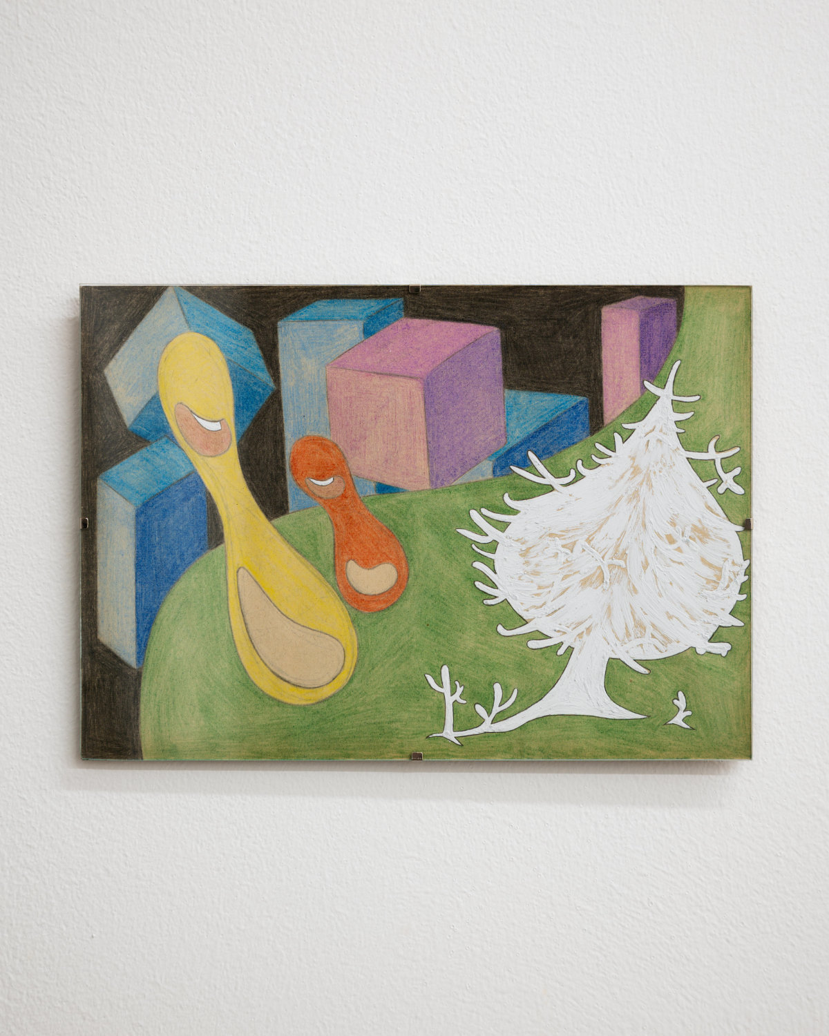 Night Landscape (with yellow and red figure), 2025 byJanina Weißengruber © Gabriel Hauer